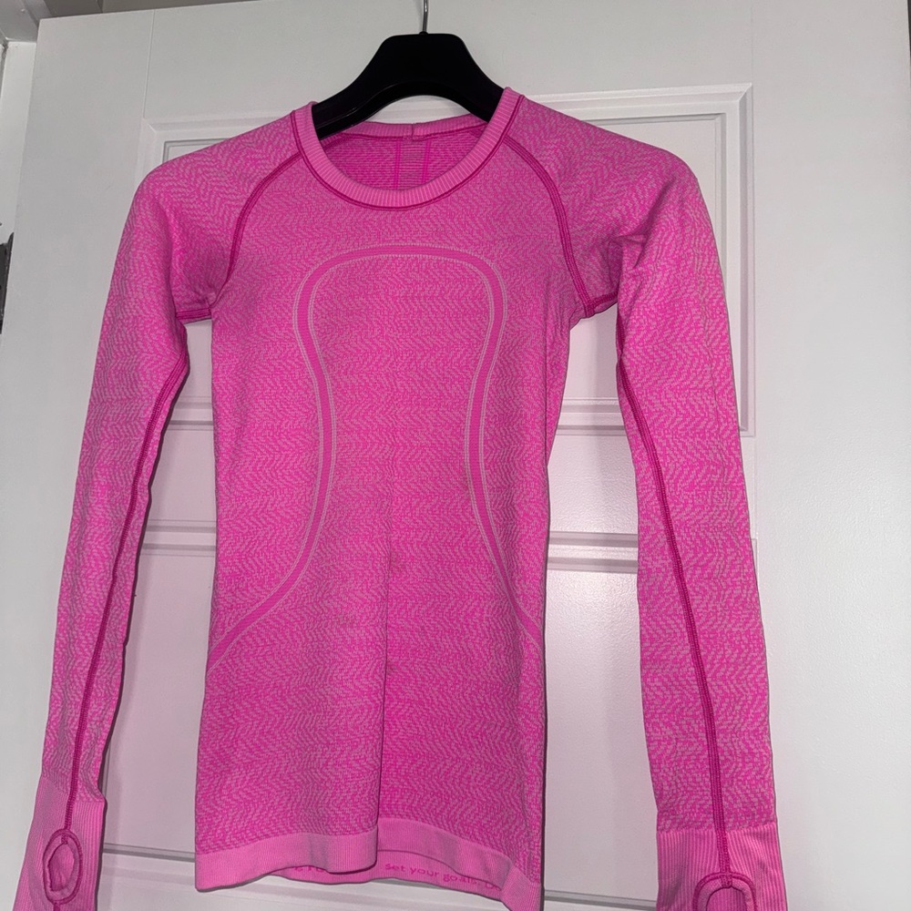 Lululemon Athletica Vibrant Pink Long Sleeve Tee